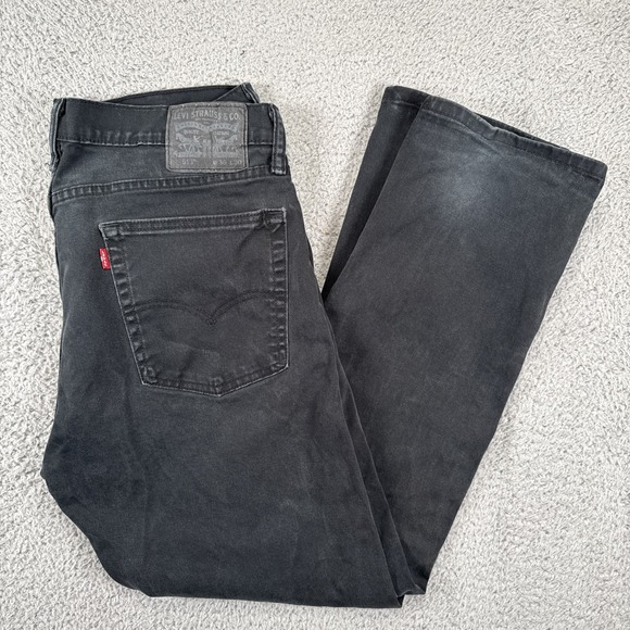 Levi's Other - LEVIS 513 Jeans Mens 36x30‎ Black Denim Slim Straight Leg Soft
